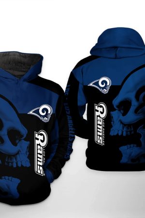 NFL Los Angeles Rams NFL Skull Hoodie Genxprint