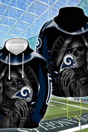 NFL Los Angeles Rams Nfl Football Skull Hold Logo Hoodie Genxprint