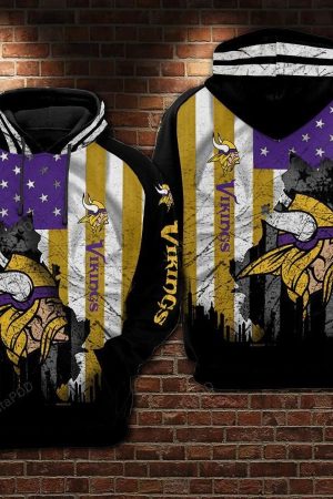 NFL Minnesota Vikings Nfl Football Flag American Hoodie Genxprint