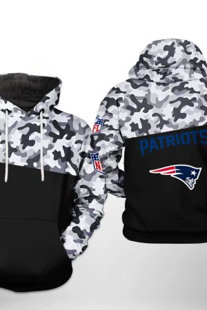 NFL New England Patriots NFL Camo Veteran Team Hoodie Genxprint