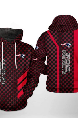 NFL New England Patriots NFL Team Pattern Mix Hoodie Genxprint