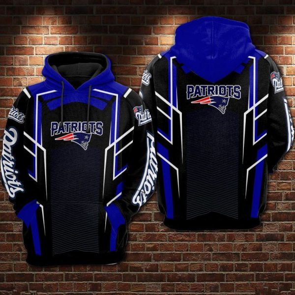 NFL New England Patriots Nfl Football Blue Black Hoodie Genxprint