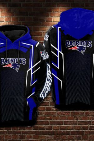 NFL New England Patriots Nfl Football Blue Black Hoodie Genxprint