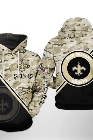 NFL New Orleans Saints NFL Camo Team Hoodie Genxprint