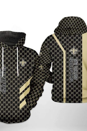 NFL New Orleans Saints NFL Team Pattern Mix Hoodie Genxprint