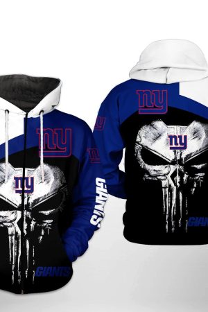 NFL New York Giants NFL Skull Punisher Team Hoodie Genxprint