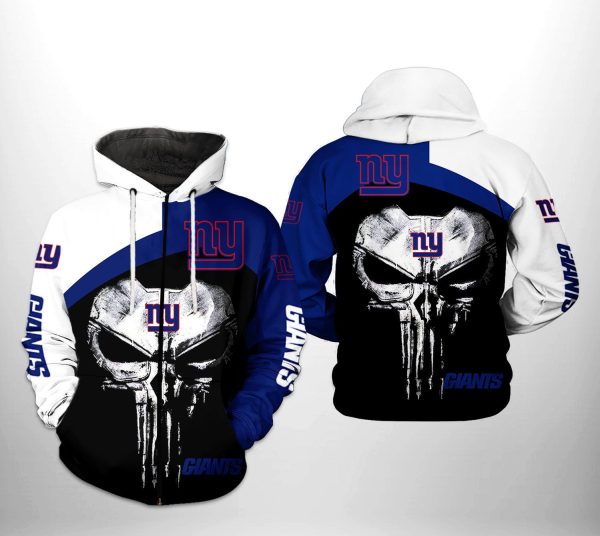 NFL New York Giants NFL Skull Punisher Team Hoodie Genxprint