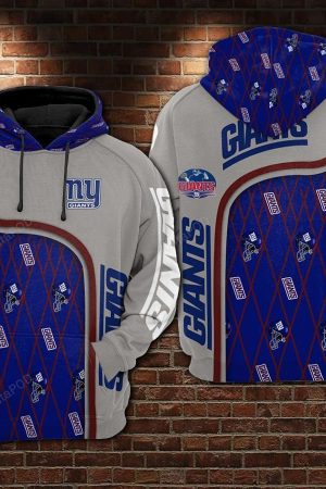 NFL New York Giants Nfl Football Blue Gray Hoodie Genxprint