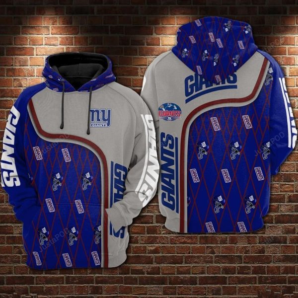 NFL New York Giants Nfl Football Blue Gray Hoodie Genxprint