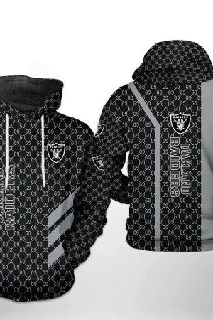 NFL Oakland Raiders NFL Team Pattern Mix Hoodie Genxprint