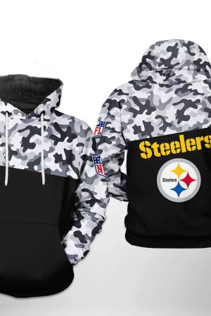 NFL Pittsburgh Steelers NFL Camo Veteran Team Hoodie Genxprint
