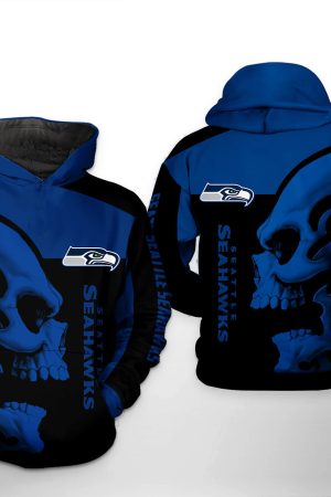 NFL Seattle Seahawks NFL Skull Hoodie Genxprint