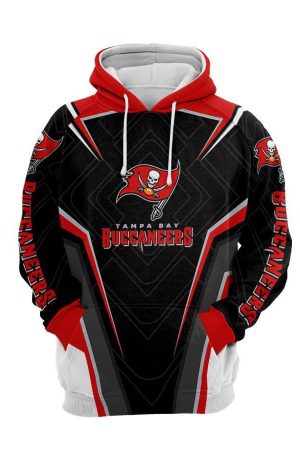 NFL Tampa Bay Buccaneers Nfl Football Balls Black Red Hoodie Genxprint