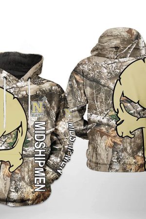Navy Midshipmen NCAA Camo Veteran Hunting Hoodie Genxprint
