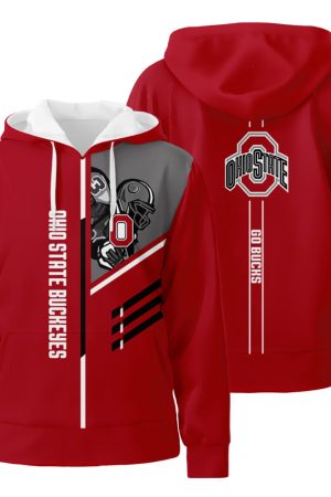Ncaa Ohio State Buckeyes 3D All Over Print Hoodie Zip-Up Hoodie Style Genxprint