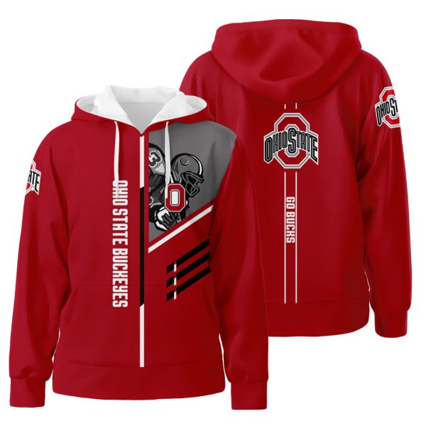 Ncaa Ohio State Buckeyes 3D All Over Print Hoodie Zip-Up Hoodie Style Genxprint