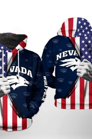 Nevada Wolf Pack NCAA US Flag Hoodie Genxprint