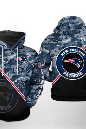 New England Patriots NFL Camo Team Hoodie Zip Hoodie Genxprint