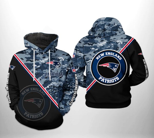 New England Patriots NFL Camo Team Hoodie Zip Hoodie Genxprint