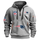 New England Patriots Premium NFL Quarter Zip Hoodie Genxprint