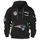 New England Patriots Premium NFL Quarter Zip Hoodie Genxprint