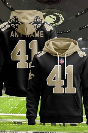 New Orleans Saints Personalized Name And Number NFL 3D Hoodie Style Genxprint