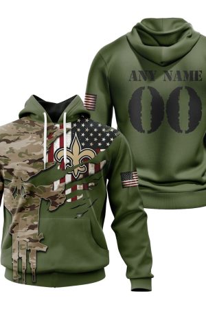 New Orleans Saints Special Camo Design 3D printed Sweatshirt Hoodie Zipped Hoodie Genxprint