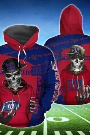 New York Giants Hiphop Skeleton Hoodie Genxprint