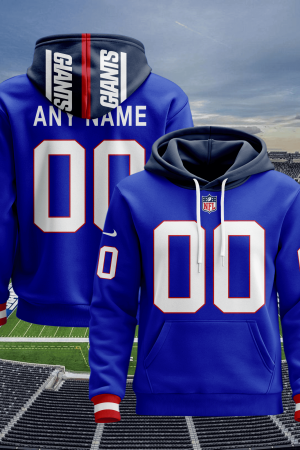New York Giants Personalized Name And Number NFL 3D Hoodie Style Genxprint
