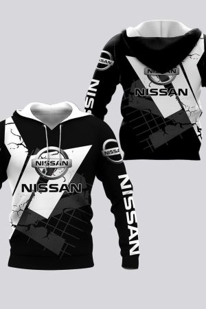 Nissan Lover Gift Nissan Black And White All Over Print Hoodie Zip Hoodie Genxprint
