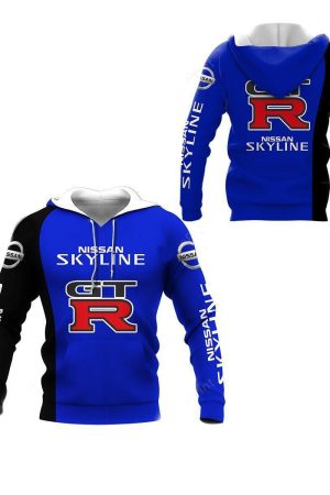 Nissan Skyline Gtr Blue All Over Print Hoodie Zip Hoodie Genxprint
