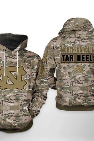 North Carolina Tar Heels NCAA Camo Hoodie Zip Hoodie Genxprint