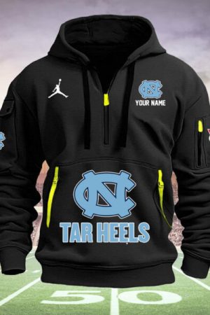 North Carolina Tar Heels Quarter Zip Hoodie Style Genxprint