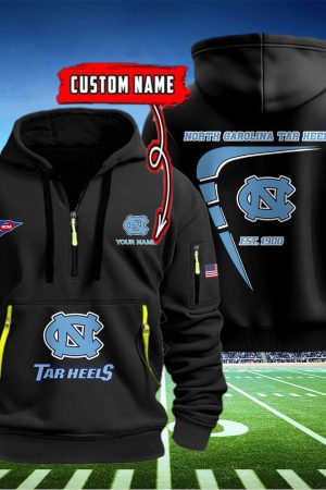 North Carolina Tar Heels Quarter Zip Hoodie Style Genxprint