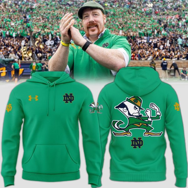 Notre Dame Fighting Irish 2025 Shamrock Series Green Football NCAA Hoodie Genxprint