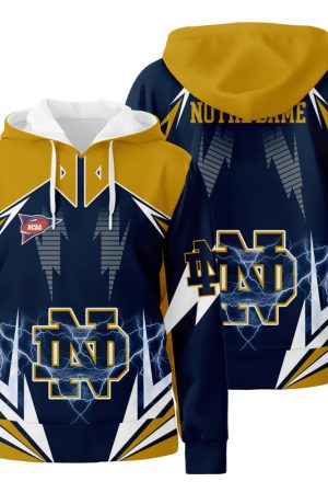 Notre Dame Fighting Irish 3D All Over Print Hoodie Zip-Up Hoodie Style Genxprint