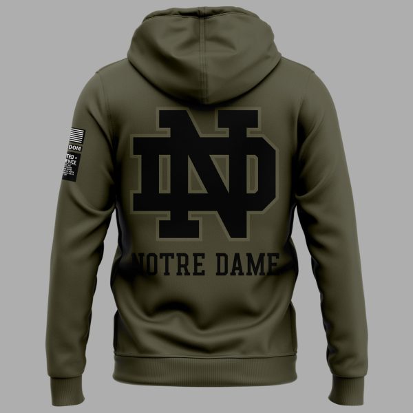 Notre Dame Fighting Irish Army Green NCAA Hoodie Genxprint - Image 3