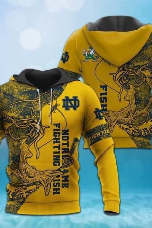 Notre Dame Fighting Irish Fishing Hoodie Genxprint