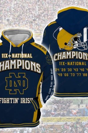 Notre Dame Fighting Irish Football Hoodie Genxprint