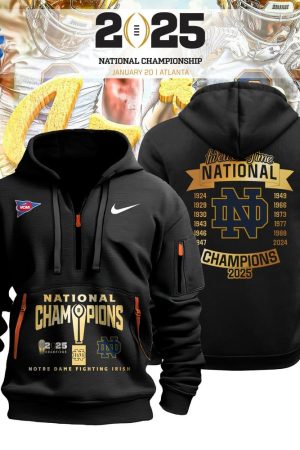Notre Dame Fighting Irish National Champions 2025 Limited Quarter Zip Hoodie Genxprint