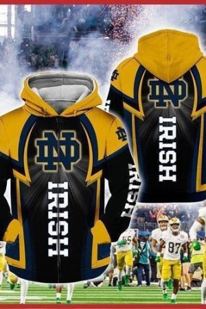 Notre Dame Fighting Irish Ncaa For Irish Fan Hoodie Zip Hoodie Genxprint