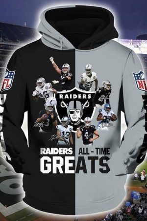 Oakland Raiders All Time Greats Hoodie Genxprint