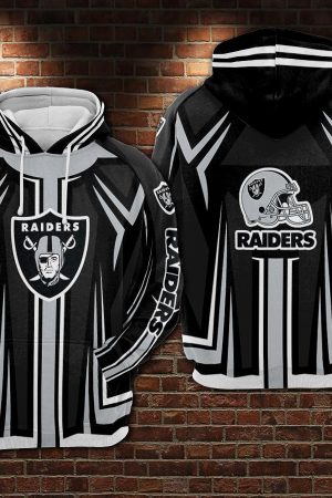 Oakland Raiders Black Grey Hoodie Genxprint