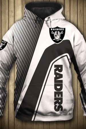 Oakland Raiders Black White Hoodie Style Genxprint