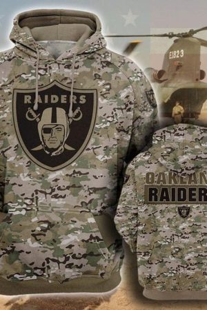 Oakland Raiders Camo Hoodie Genxprint