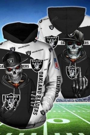 Oakland Raiders Hip Hop Skull Hoodie Genxprint