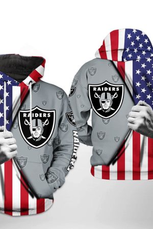 Oakland Raiders NFL US Flag Team Hoodie Genxprint