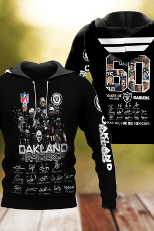 Oakland Raiders Nfl Football 60th Anniversary Hoodie Zip Hoodie Genxprint