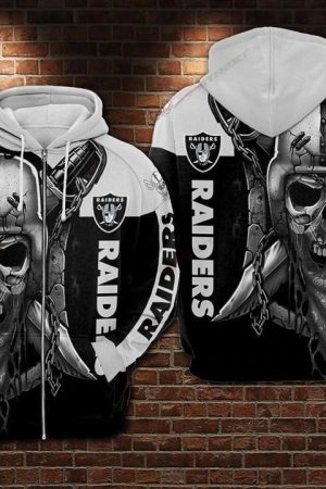 Oakland Raiders Skull Hoodie Genxprint