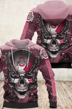 Ohio State Buckeyes Meta Skull Hoodie Zip Hoodie Genxprint